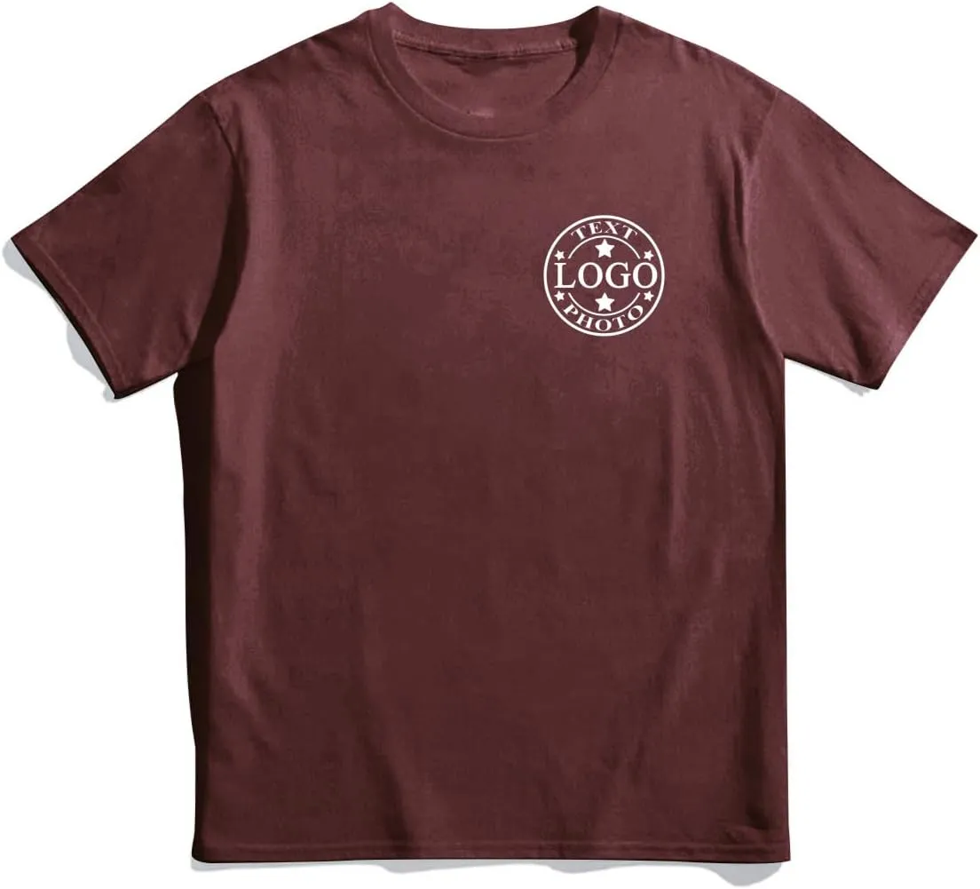 Custom T Shirts for Men Women-Made in USA-Customized T Shirts with Photo Logo Text,Personalized Shirts Front & Back Print