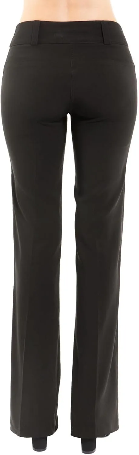 Design by Olivia Women's Relaxed Boot-Cut Office Pants Trousers Slacks