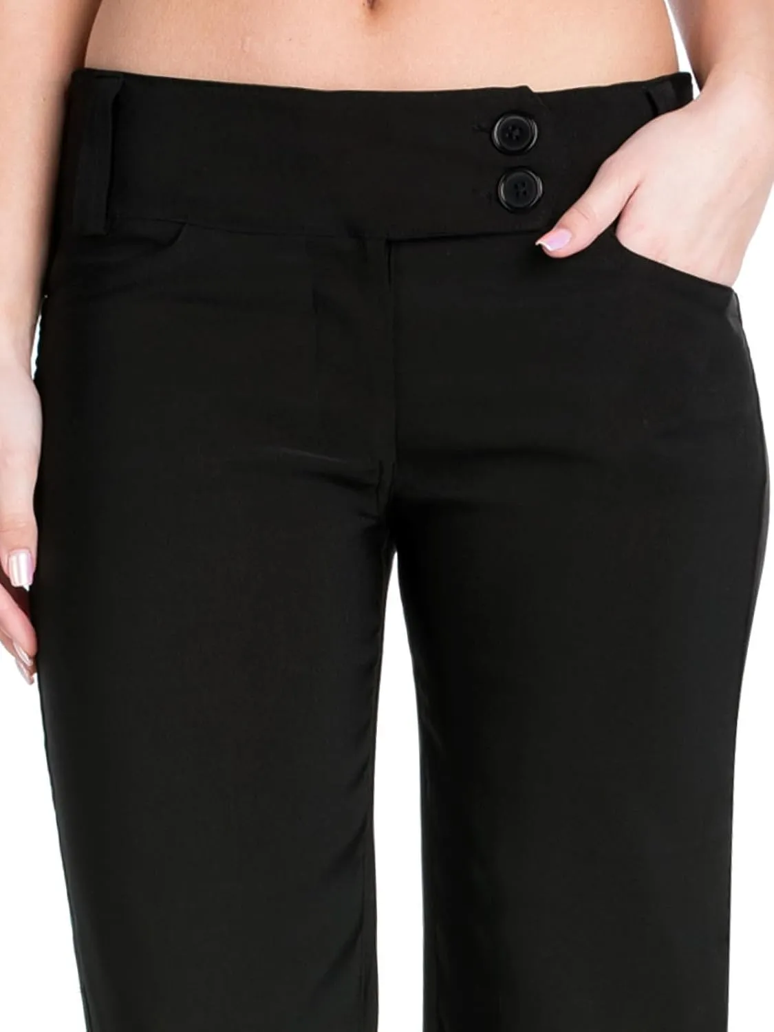 Design by Olivia Women's Relaxed Boot-Cut Office Pants Trousers Slacks