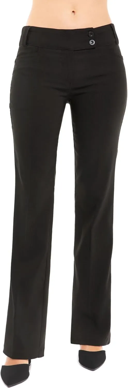 Design by Olivia Women's Relaxed Boot-Cut Office Pants Trousers Slacks