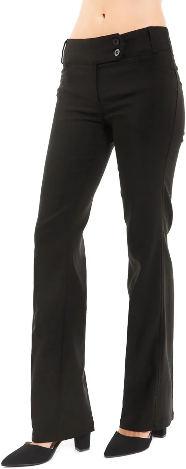 Design by Olivia Women's Relaxed Boot-Cut Office Pants Trousers Slacks