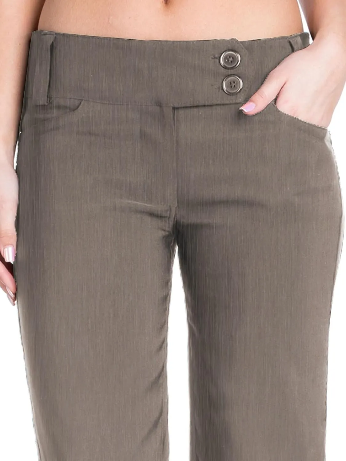 Design by Olivia Women's Relaxed Boot-Cut Office Pants Trousers Slacks