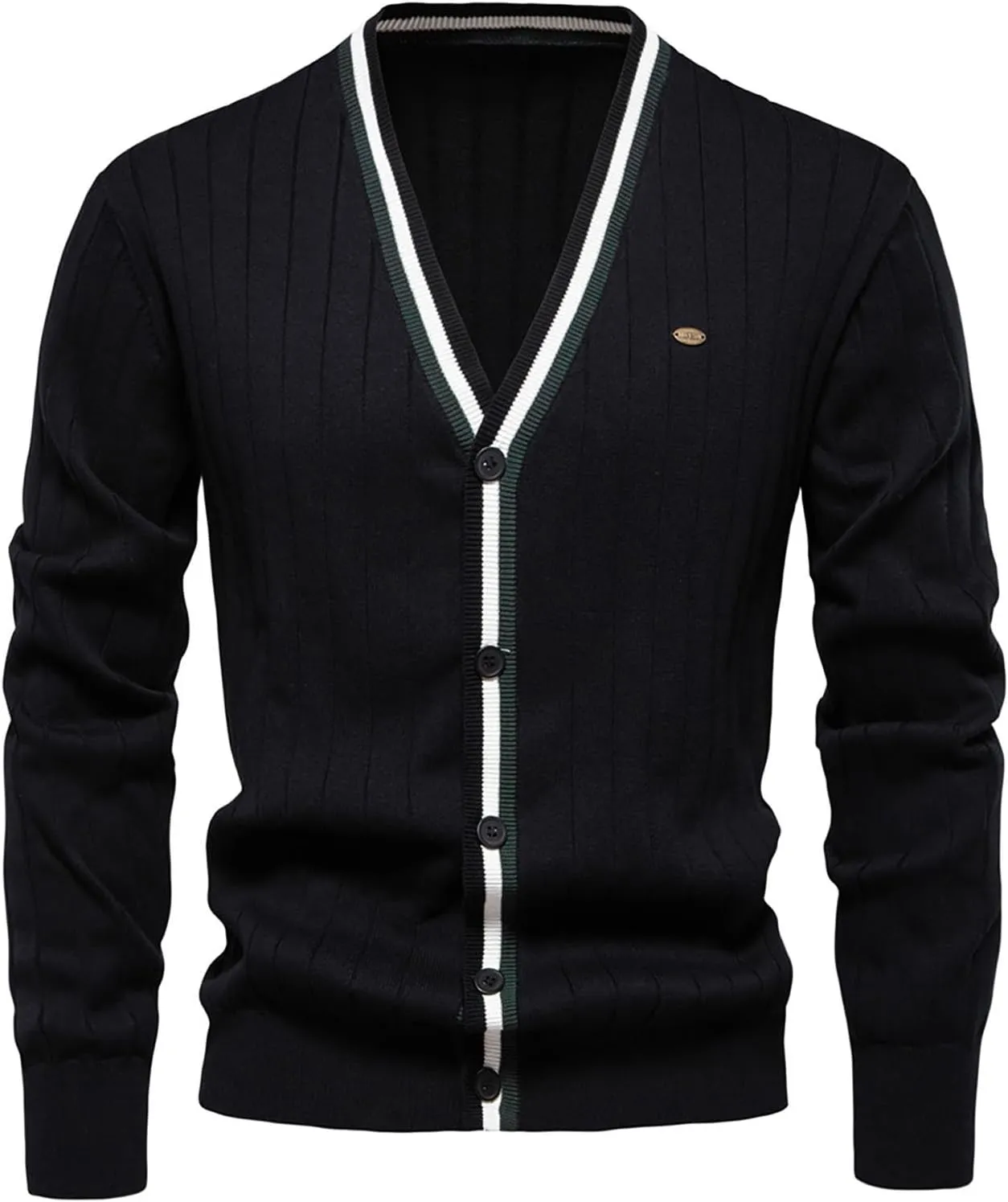Dgoopd Cardigan Sweaters for Men Striped Knit Sweater Button Down V Neck Cardigan Lightweight Long Sleeve Sweater Casual Tops