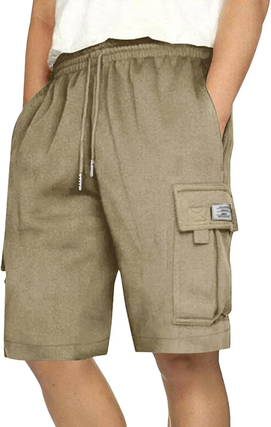 Dgoopd Cargo Shorts for Men Summer Sweat Shorts Drawstring Elastic Waist Shorts Casual Beach Shorts Athletic Gym Shorts 2025