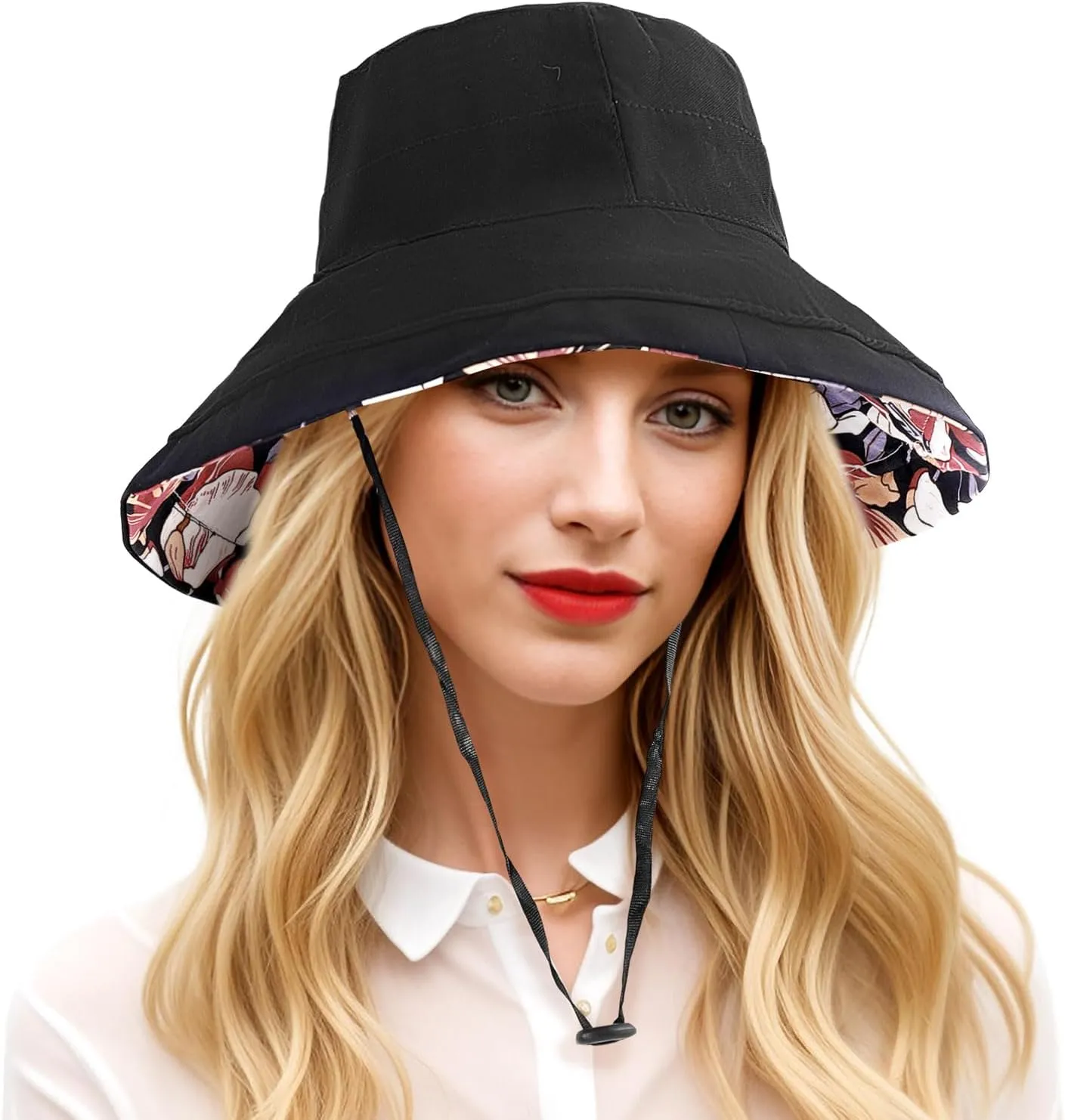 DOCILA Stylish Pleated Bucket Hat for Women Plain Cotton Lightweight Fisherman Caps Foldable Sun Visors