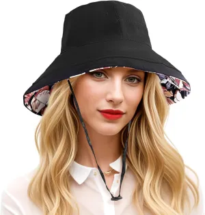 DOCILA Stylish Pleated Bucket Hat for Women Plain Cotton Lightweight Fisherman Caps Foldable Sun Visors