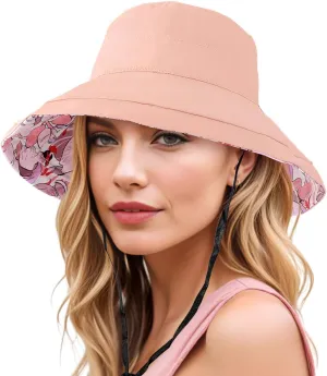 DOCILA Stylish Pleated Bucket Hat for Women Plain Cotton Lightweight Fisherman Caps Foldable Sun Visors