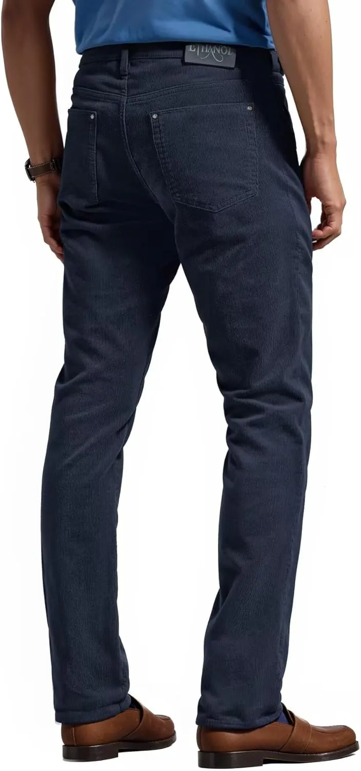 ETHANOL Men's Slim Stretchy Casual Corduroy Pant