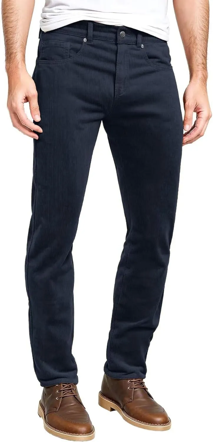 ETHANOL Men's Slim Stretchy Casual Corduroy Pant