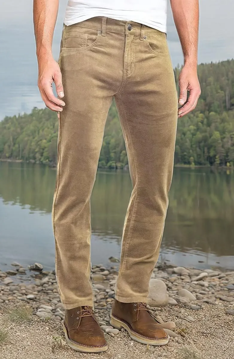 ETHANOL Men's Slim Stretchy Casual Corduroy Pant