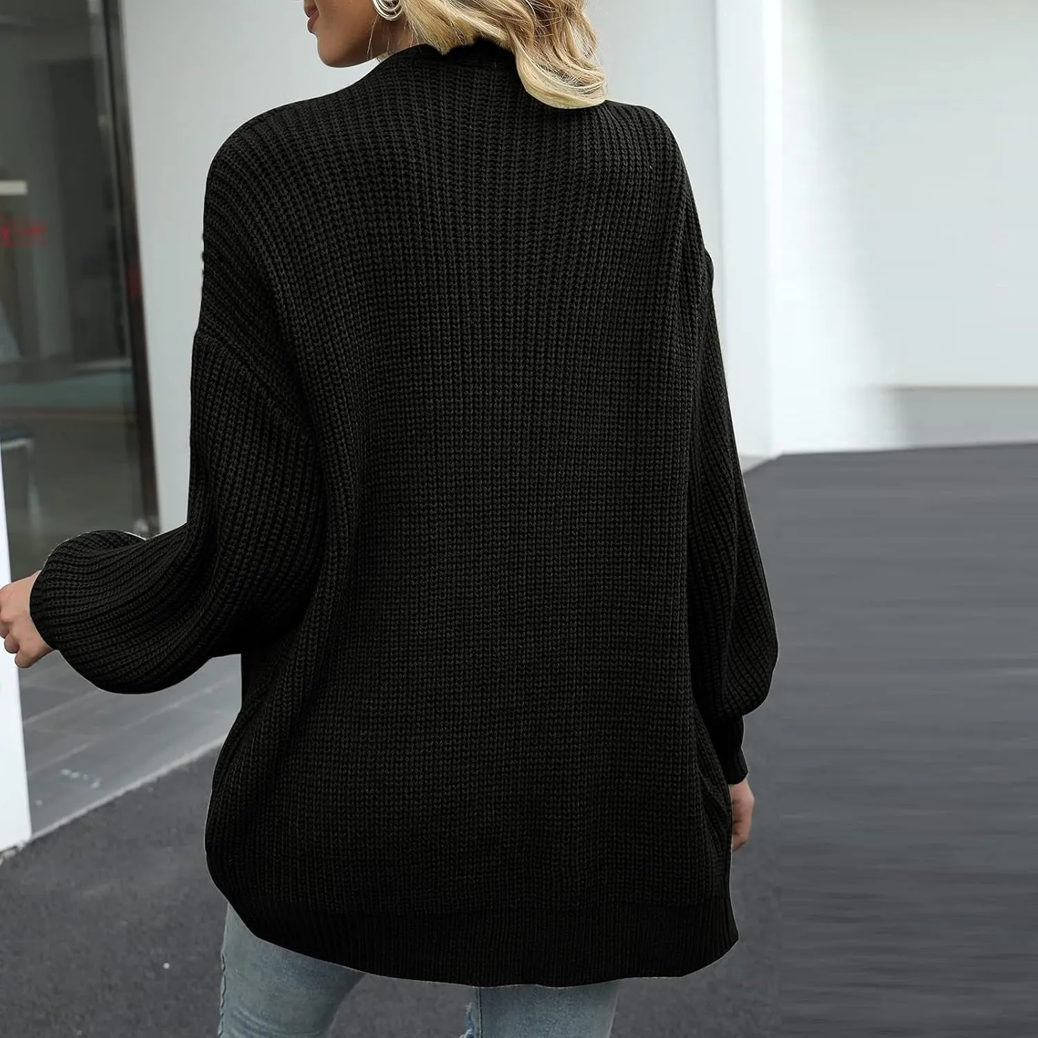Fall Sweaters For Women 2024 Fashion Casual Open Front Long Sleeve Knitted Cardigans Sweaters Outerwear Coats