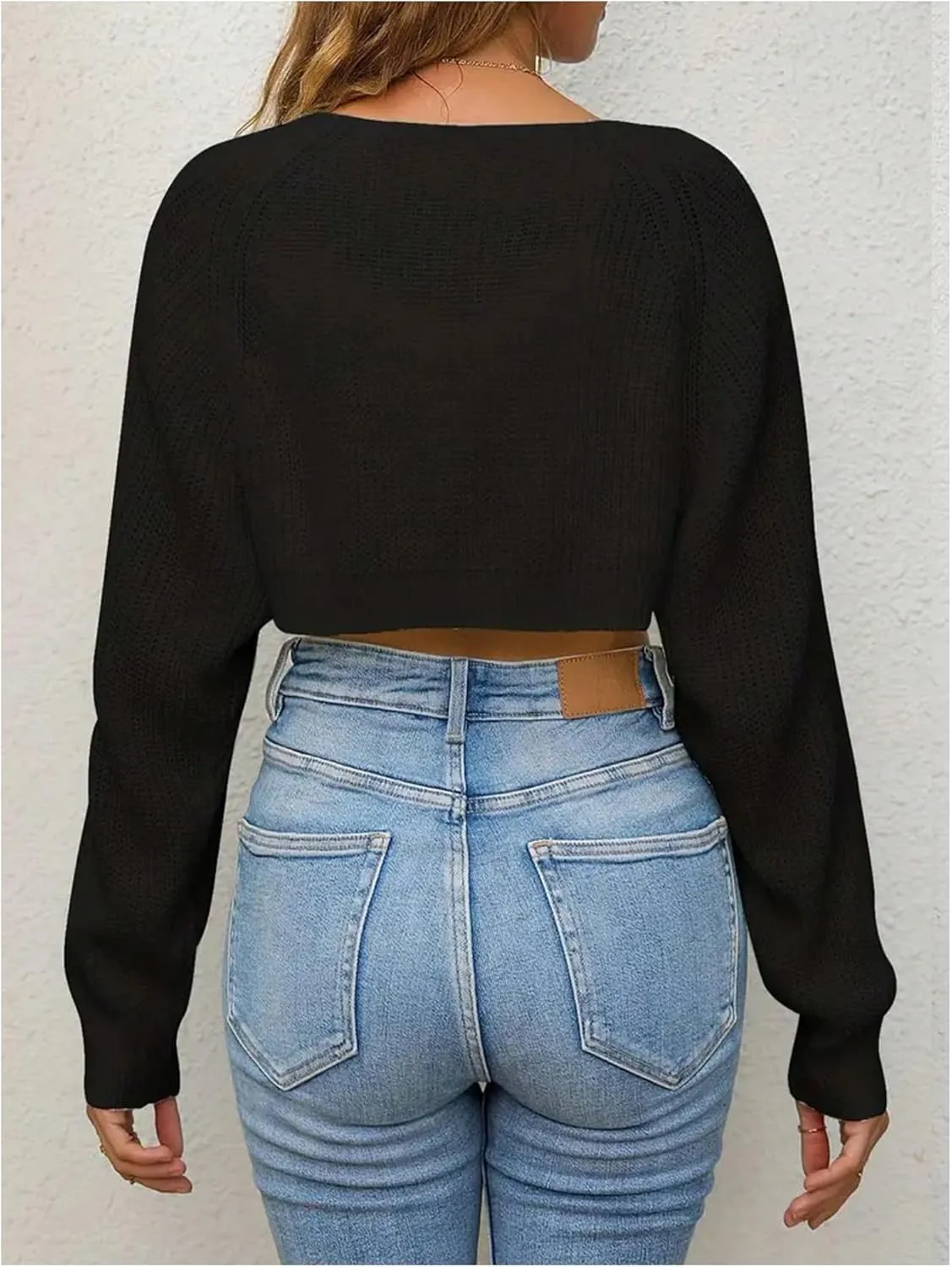Floerns Women's Dolman Long Sleeve Cable Knit Cardigans Open Front Crop Shrug Sweaters