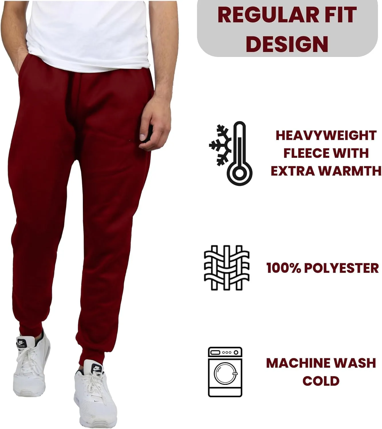 Galaxy by Harvic Men's Slim Fit Fleece Jogger Pants