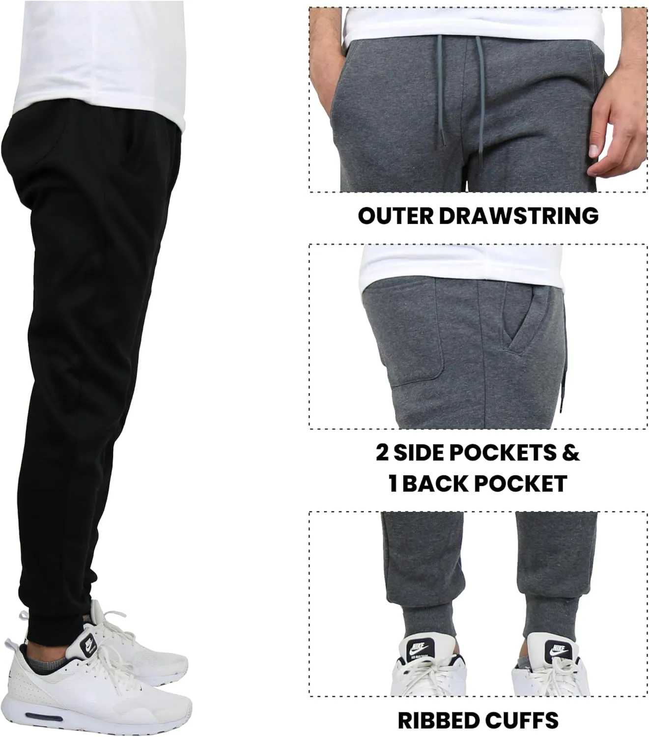 Galaxy by Harvic Men's Slim Fit Fleece Jogger Pants