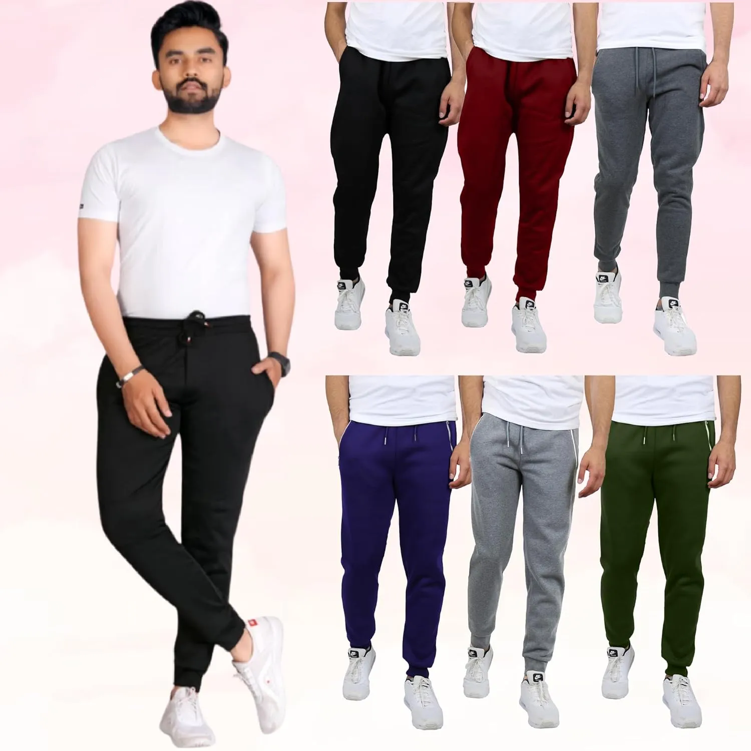 Galaxy by Harvic Men's Slim Fit Fleece Jogger Pants