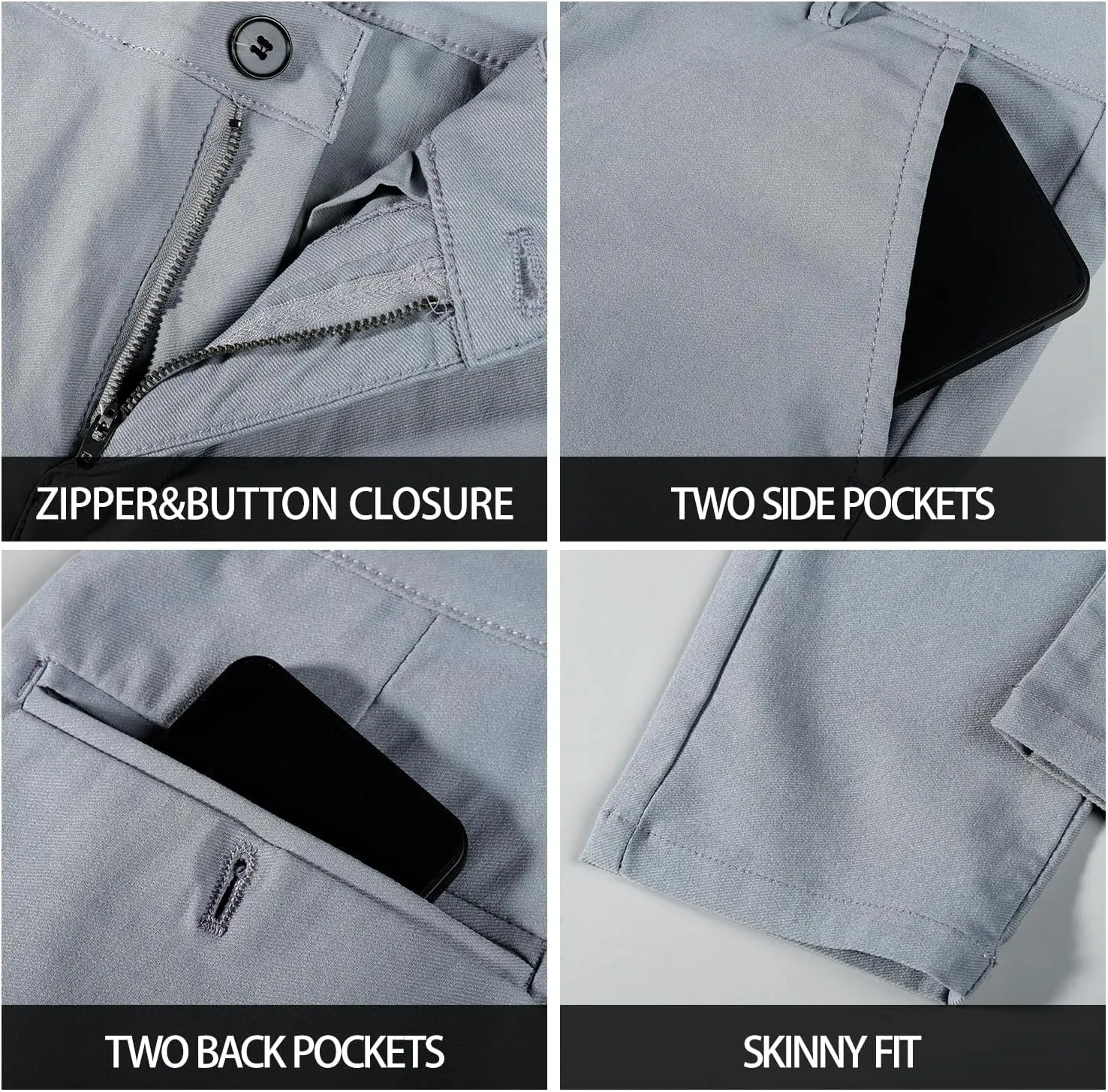 GINGTTO Mens Dress Pants Slim Fit Stretch Chino Pants for Men