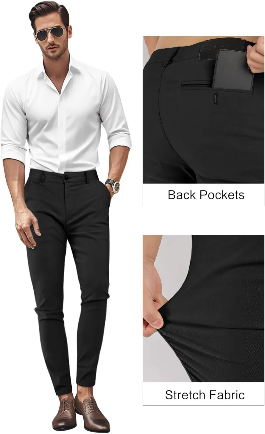GINGTTO Mens Dress Pants Slim Fit Stretch Chino Pants for Men