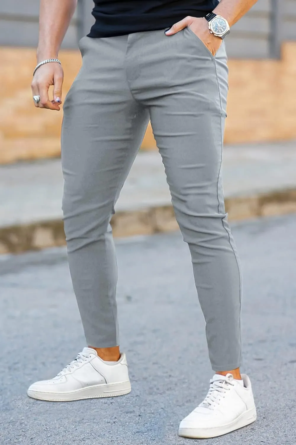 GINGTTO Mens Dress Pants Slim Fit Stretch Chino Pants for Men