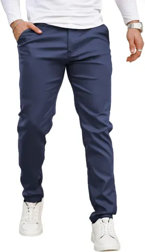 GINGTTO Mens Leather Pants Slim Fit Disco Pants for Men Stretch