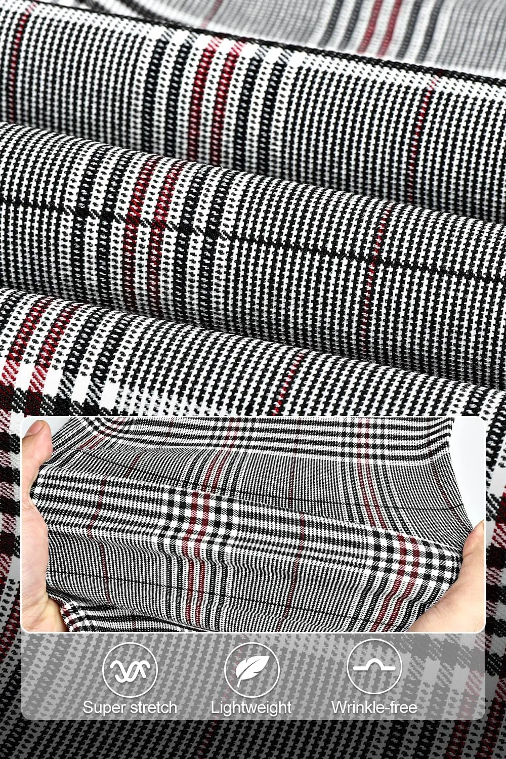 GINGTTO Mens Plaid Dress Pants Stretch Chino Pants Men Slim Fit