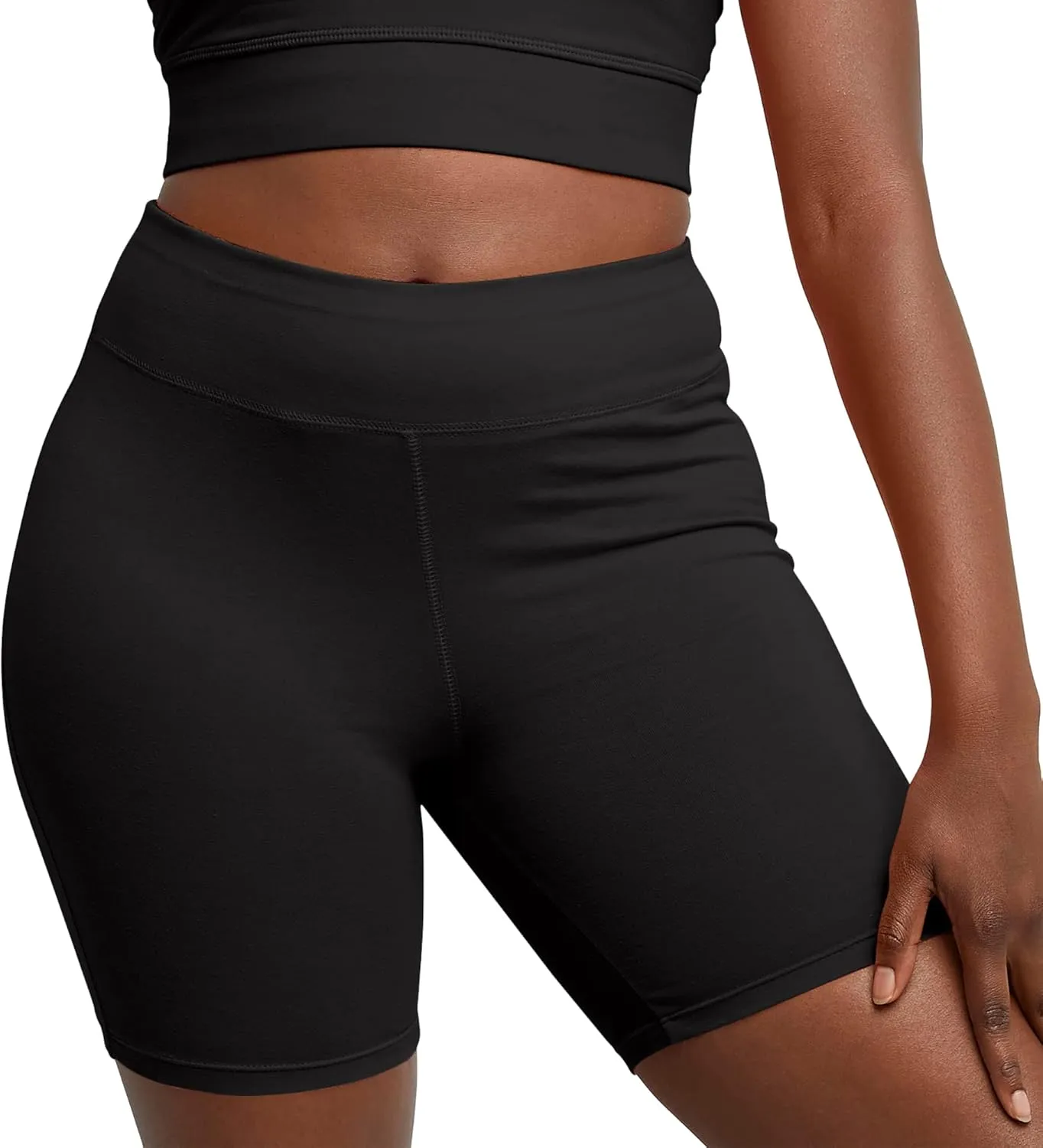 Hanes Womens Stretch Jersey Bike Shorts, Womens Cotton Sports Shorts, 7" Inseam