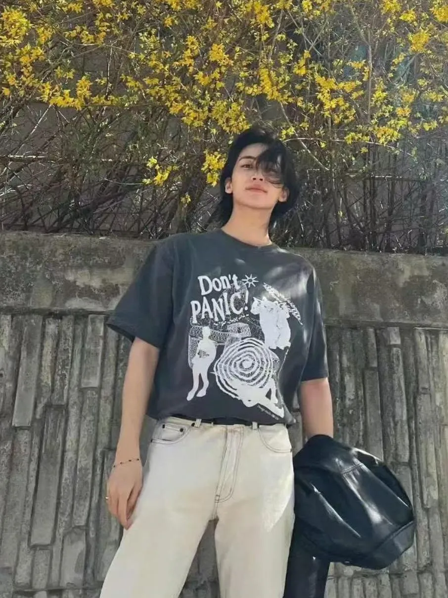 Harajuku Y2k Graphic Tee Y2k Shirt 2000s Oversized Graphic Tees Emo Vintage T Shirts Y2k Clothes