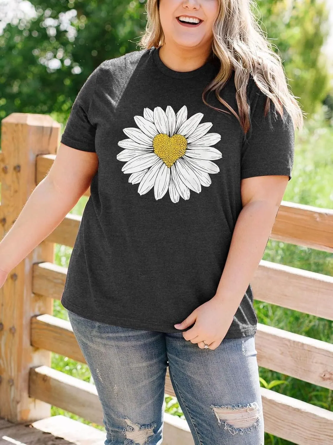 HDLTE Women Plus Size T Shirts Short Sleeve Casual Graphic Tee Tops