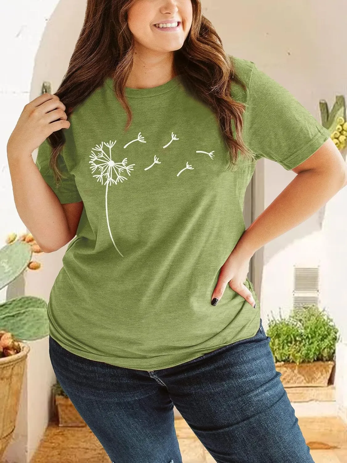 HDLTE Women Plus Size T Shirts Short Sleeve Casual Graphic Tee Tops