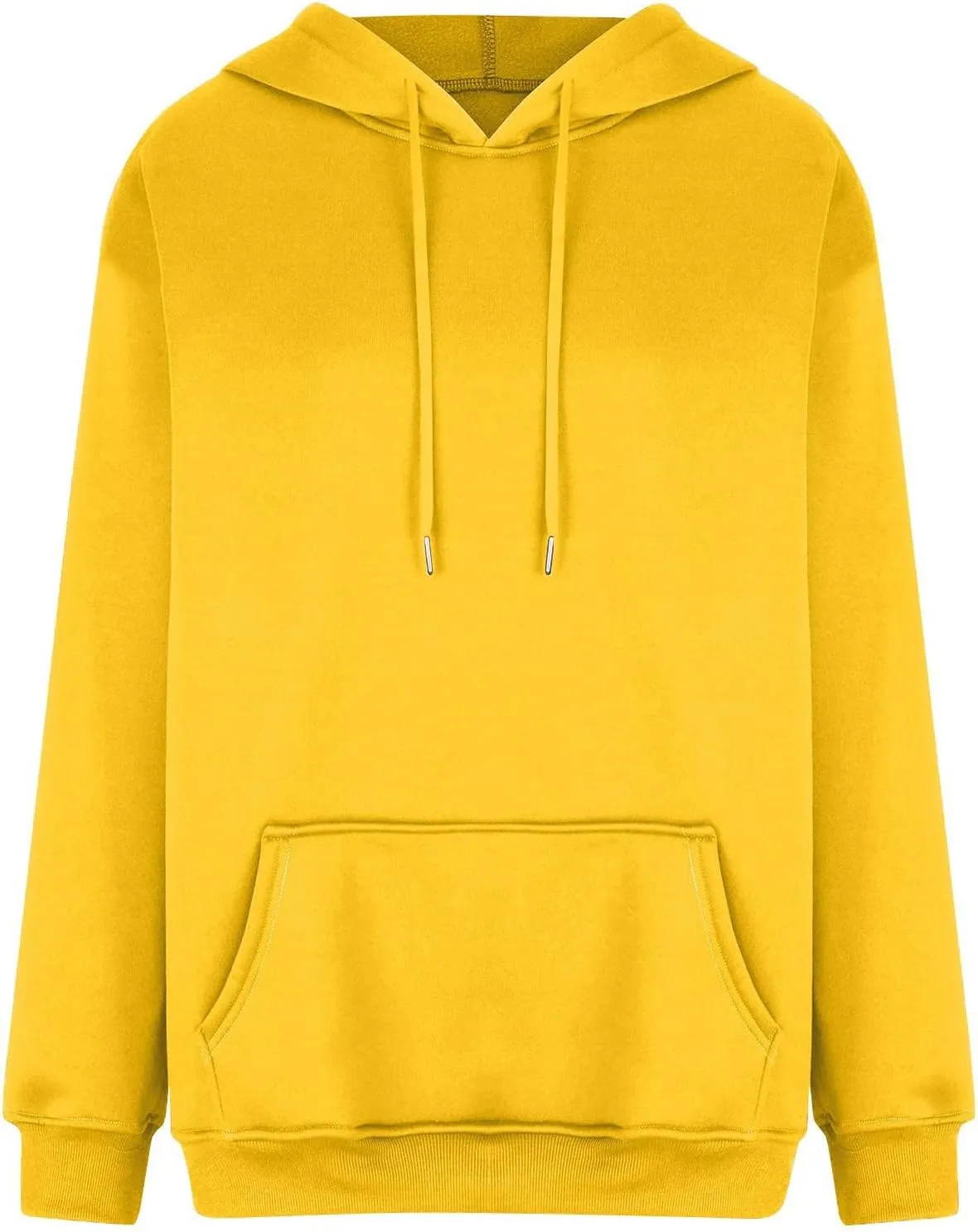 Hoodies For Women Oversized Crewneck Sweatshirt Solid Color Drawstring Tops Casual Long Sleeve Shirts