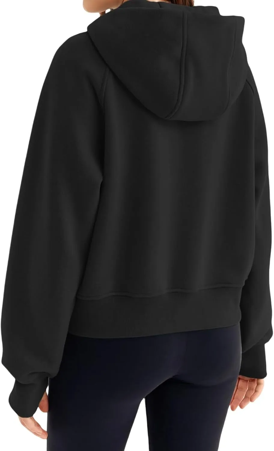 Hoodies for Women Zip Up Jacket Cropped Hoodie Fleece Oversized Sweatshirt Fall Outfits Y2K Winter Clothes Thumb Hole