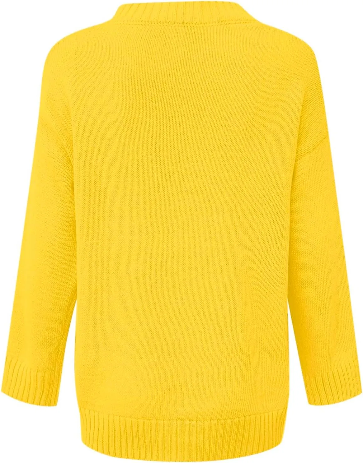 iLH Sweater for Women 2024 Fall Winter Oversized Sweater V Neck Long Sleeve Loose Shirt Solid Knit Pullover Sweater Tops