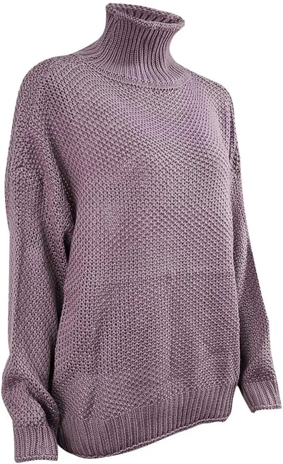 iLH Sweater for Women Oversize Turtleneck Cable Knit Sweaters Long Sleeve Loose Chunky Shirts Warm Winter Pullover Tops