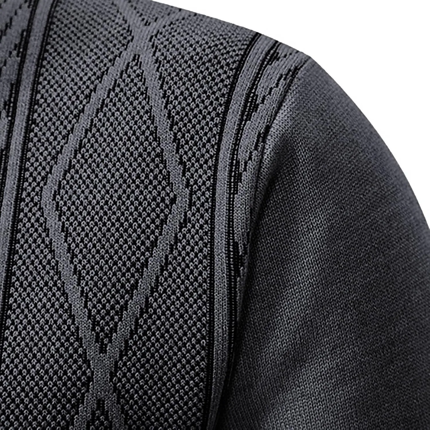 Jacket for Men's 2024 Trendy Ribbed Knit Cardigan Sweater Full Zipper Stand Collar Long Sleeves Soft Knitwear Tops