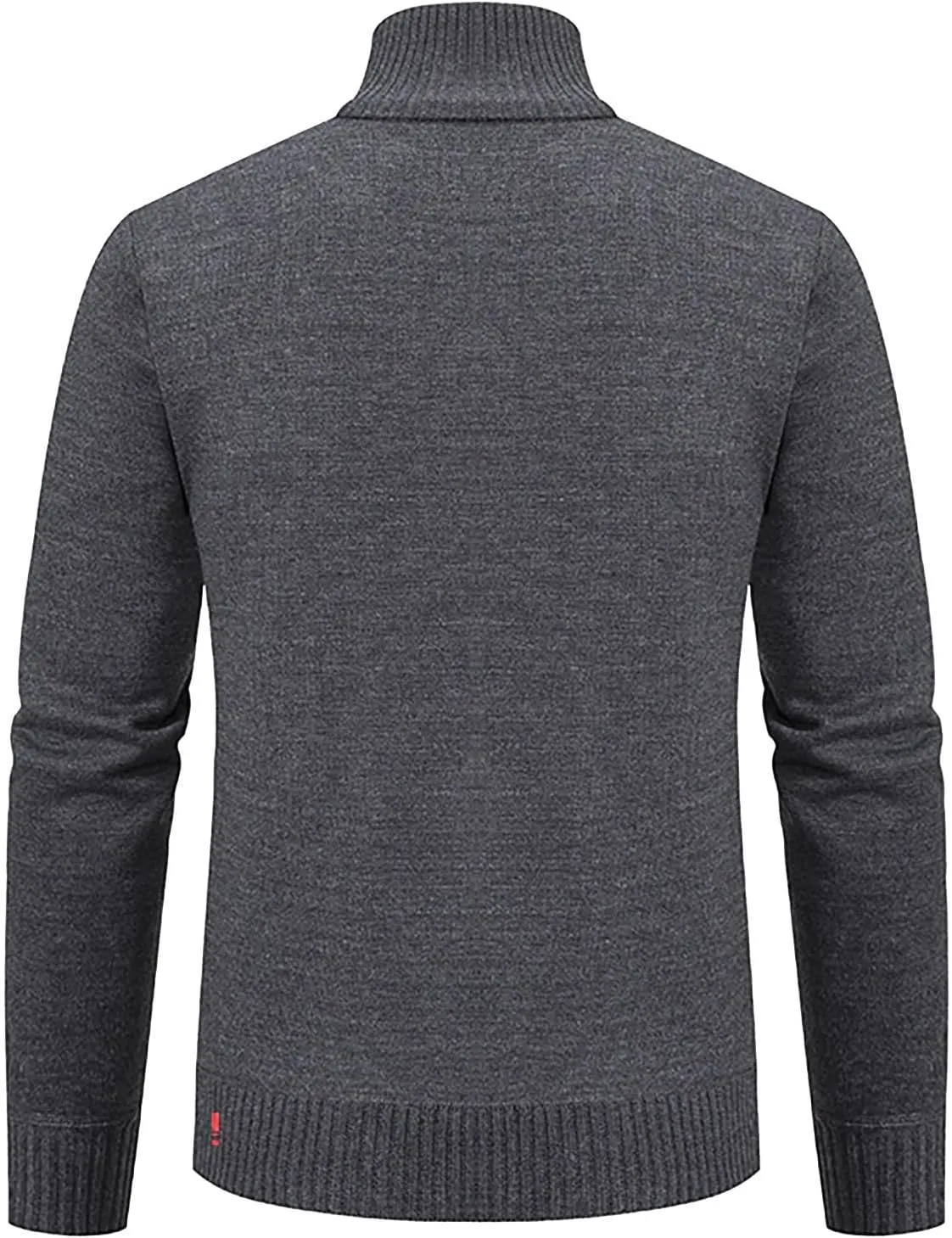 Jacket for Men's 2024 Trendy Ribbed Knit Cardigan Sweater Full Zipper Stand Collar Long Sleeves Soft Knitwear Tops