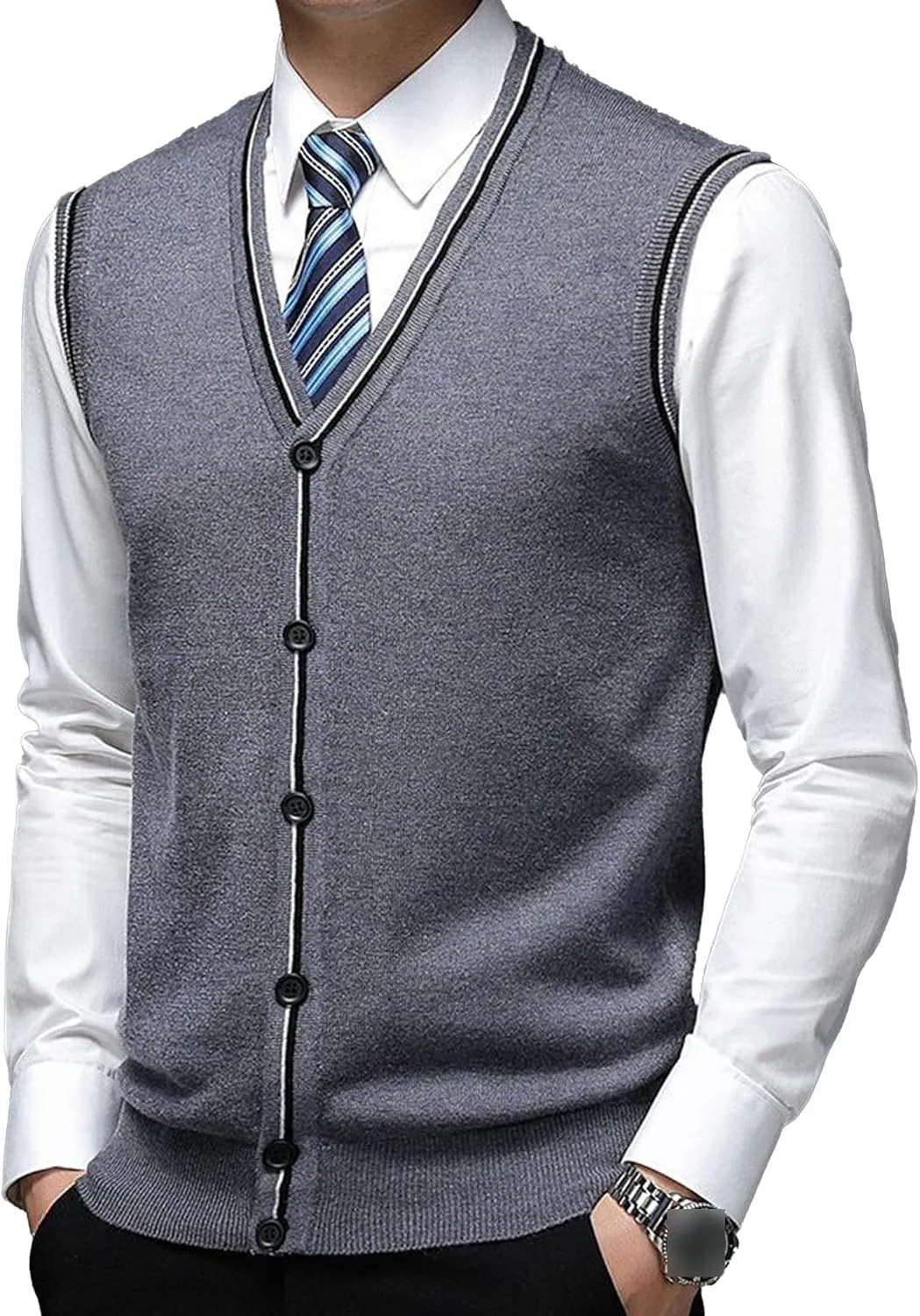 JEShifangjiusu Men'S Cardigan Sweaters Wool Blend V Neck Button Down Sweaters Casual Solid Color Lightweight Knitted Overcoat