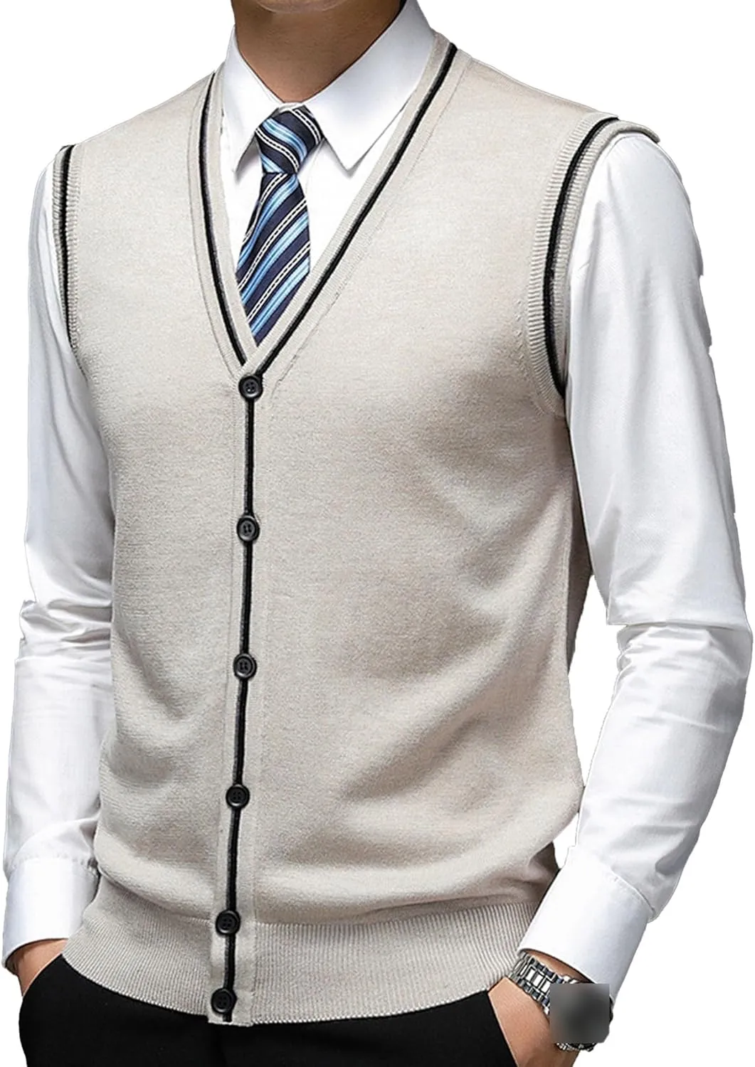 JEShifangjiusu Men'S Cardigan Sweaters Wool Blend V Neck Button Down Sweaters Casual Solid Color Lightweight Knitted Overcoat