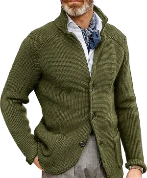 JEShifangjiusu Men'S Cardigan Sweaters Wool Blend V Neck Button Down Sweaters Long Sleeve Jacket Knitwear With Pockets