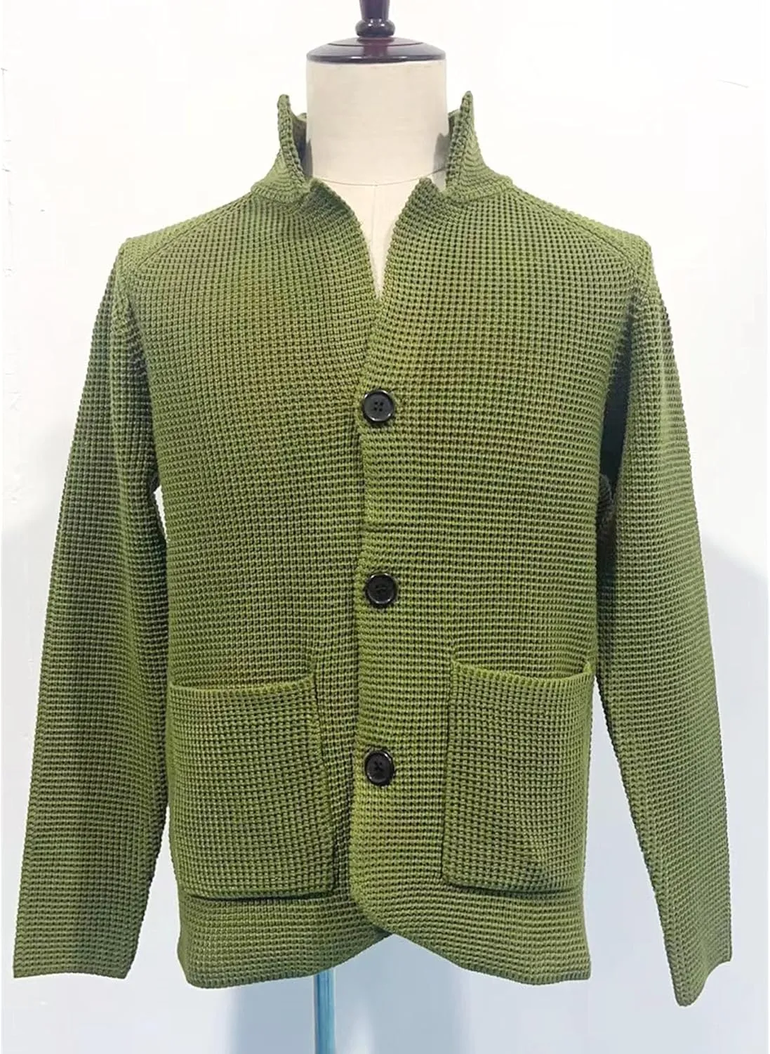 JEShifangjiusu Men'S Cardigan Sweaters Wool Blend V Neck Button Down Sweaters Long Sleeve Jacket Knitwear With Pockets