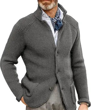 JEShifangjiusu Men'S Cardigan Sweaters Wool Blend V Neck Button Down Sweaters Long Sleeve Jacket Knitwear With Pockets