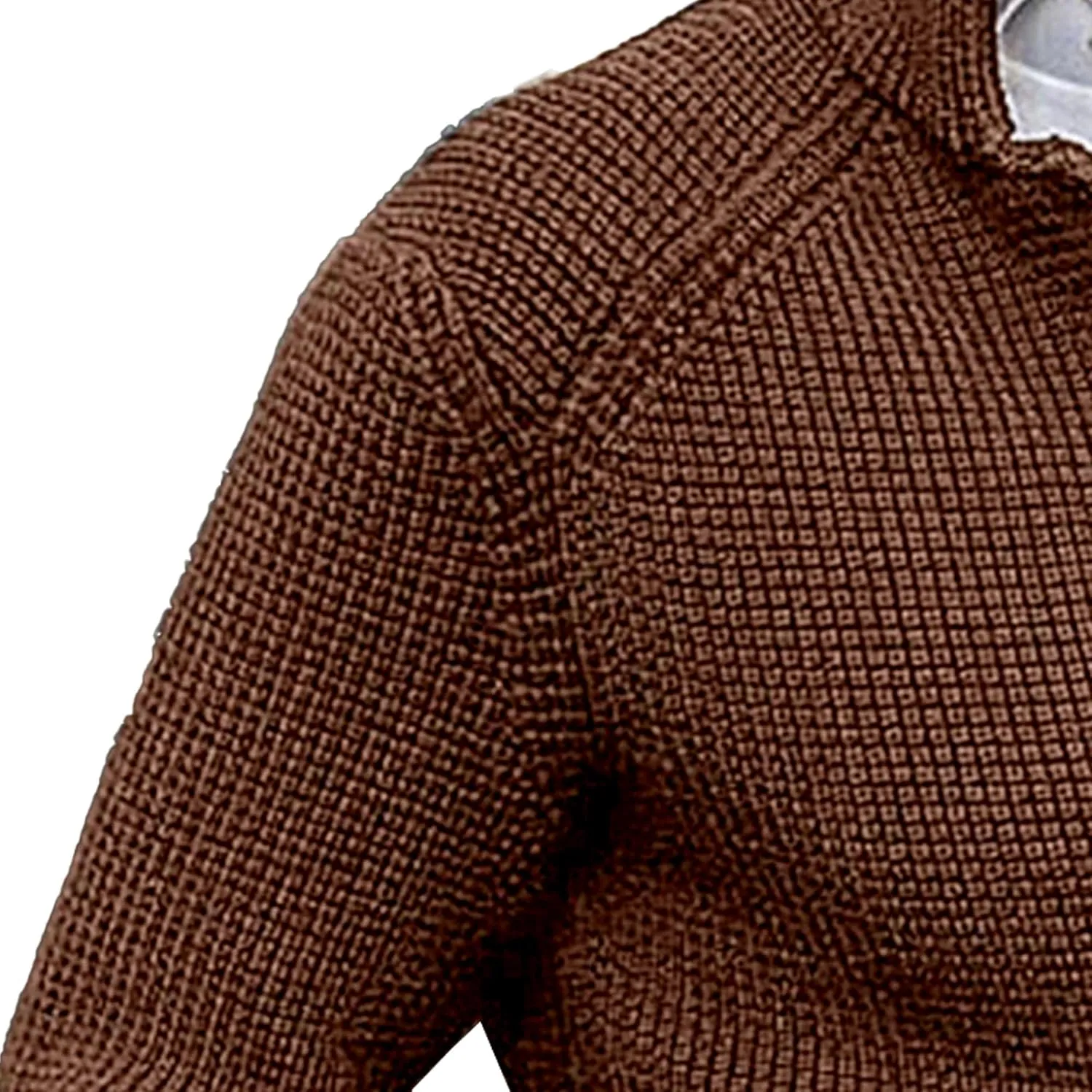 JEShifangjiusu Men'S Stand Collar Cardigan Sweaters Wool Blend V Neck Button Down Sweaters Solid Color Coat With Pockets