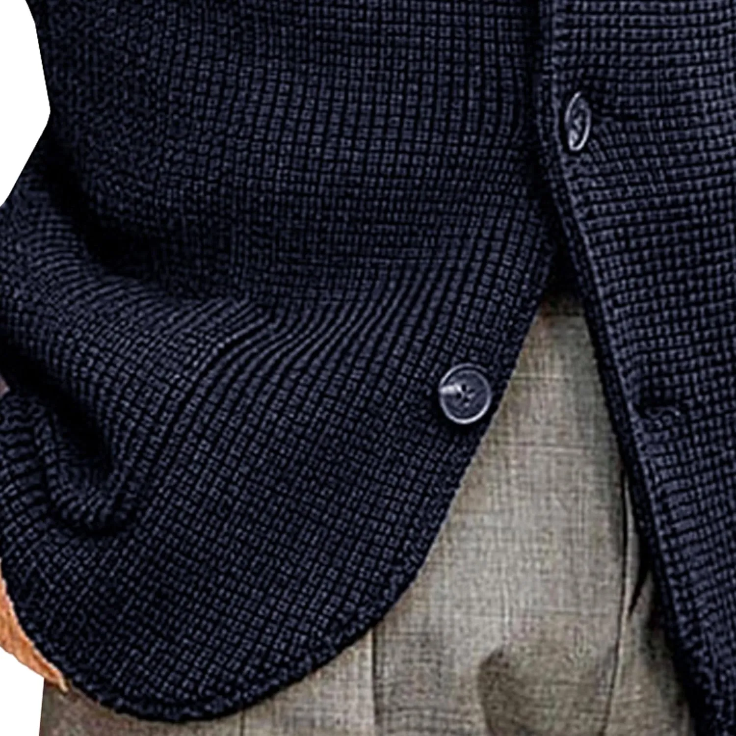 JEShifangjiusu Men'S Stand Collar Cardigan Sweaters Wool Blend V Neck Button Down Sweaters Solid Color Coat With Pockets