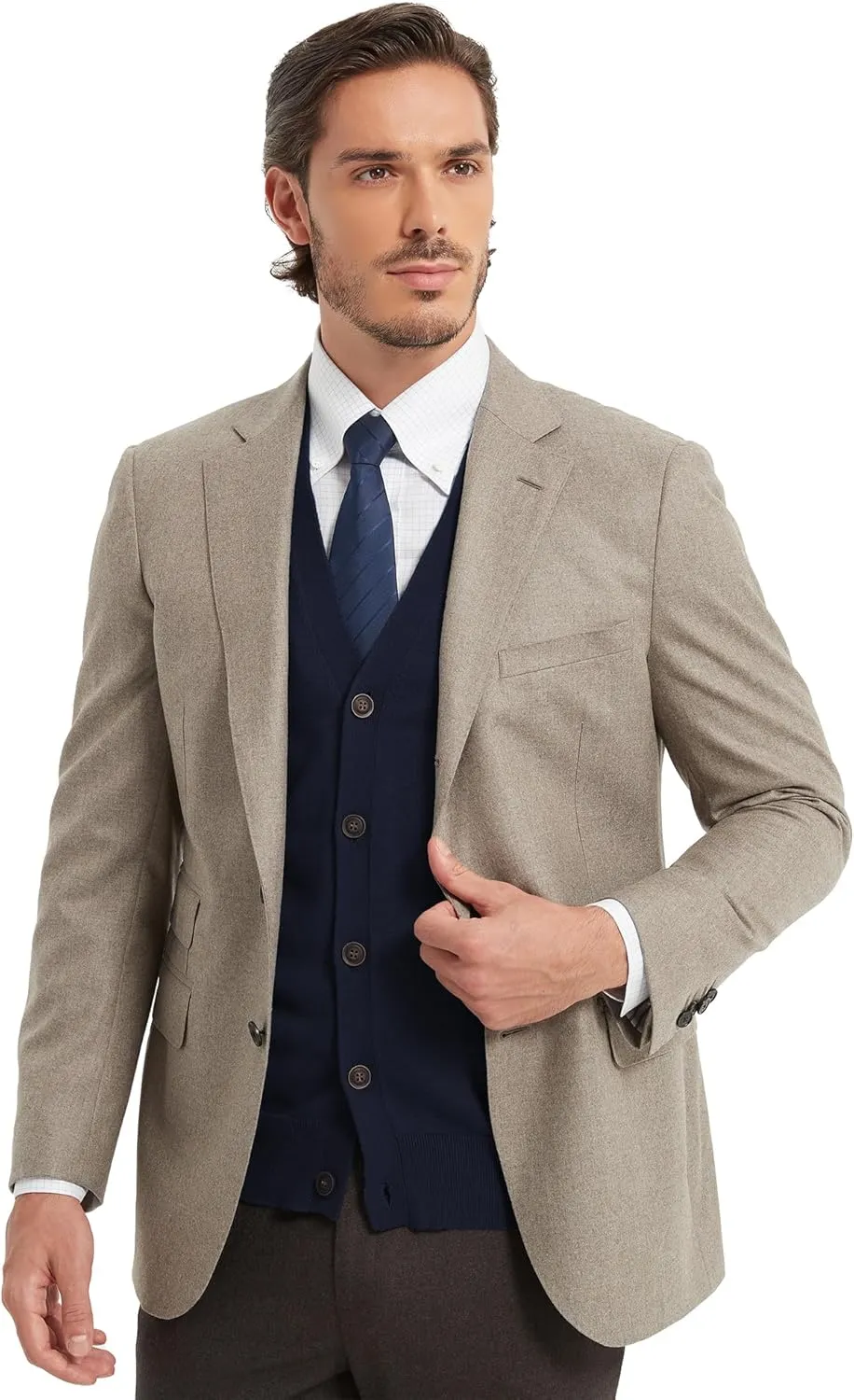 Kallspin Men’s Button Down Sweater Vest Lightweight Knitted Pure Cotton V-Neck Sleeveless Cardigans