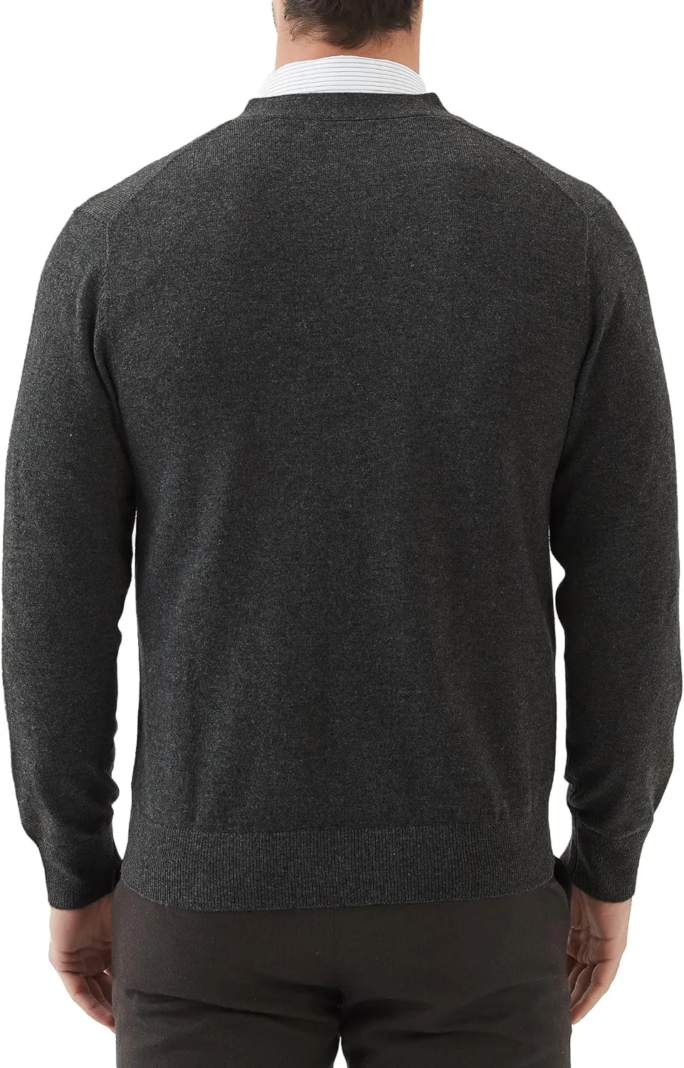 Kallspin Men's Cardigan Sweaters Wool Blend V Neck Button Down Sweaters with Pockets
