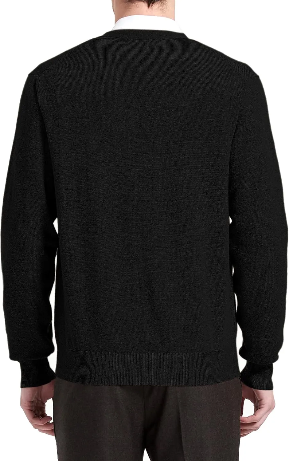 Kallspin Men's Cardigan Sweaters Wool Blend V Neck Button Down Sweaters with Pockets
