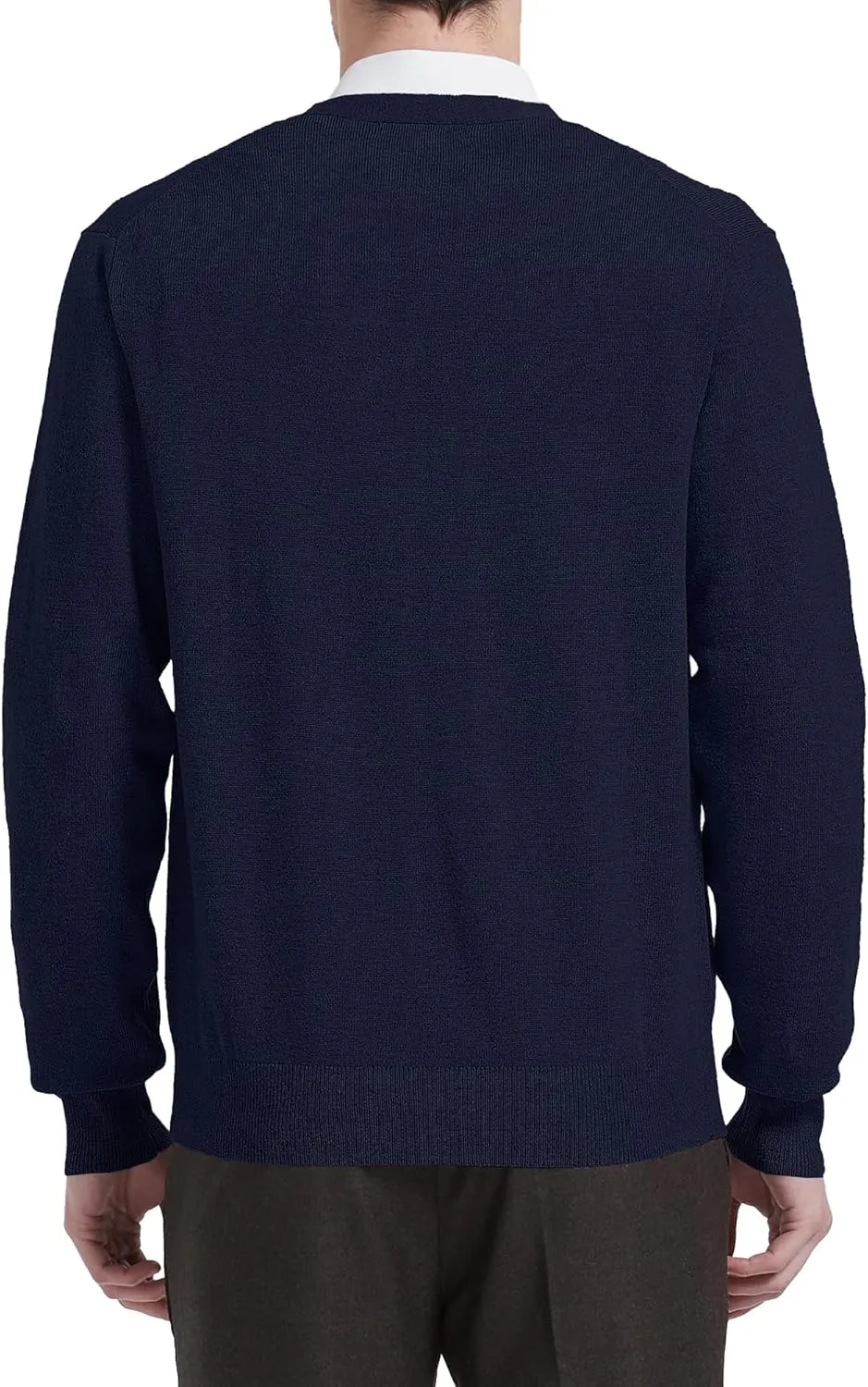 Kallspin Men's Cardigan Sweaters Wool Blend V Neck Button Down Sweaters with Pockets