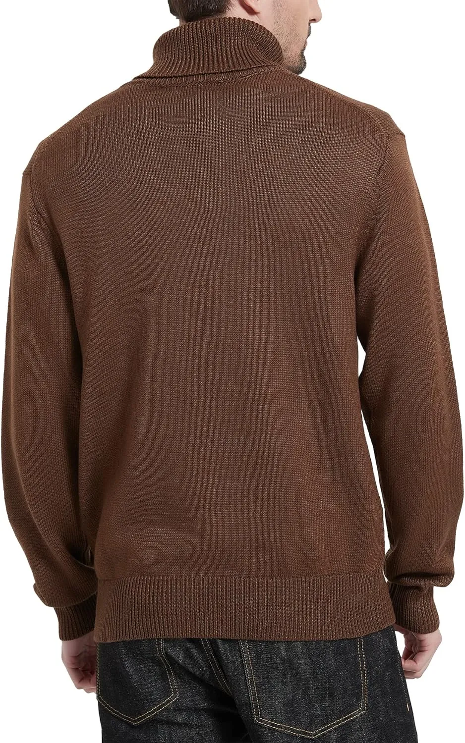 Kallspin Men's Turtleneck Sweaters Wool Blend Mid-Weight Highneck Pullover Sweaters