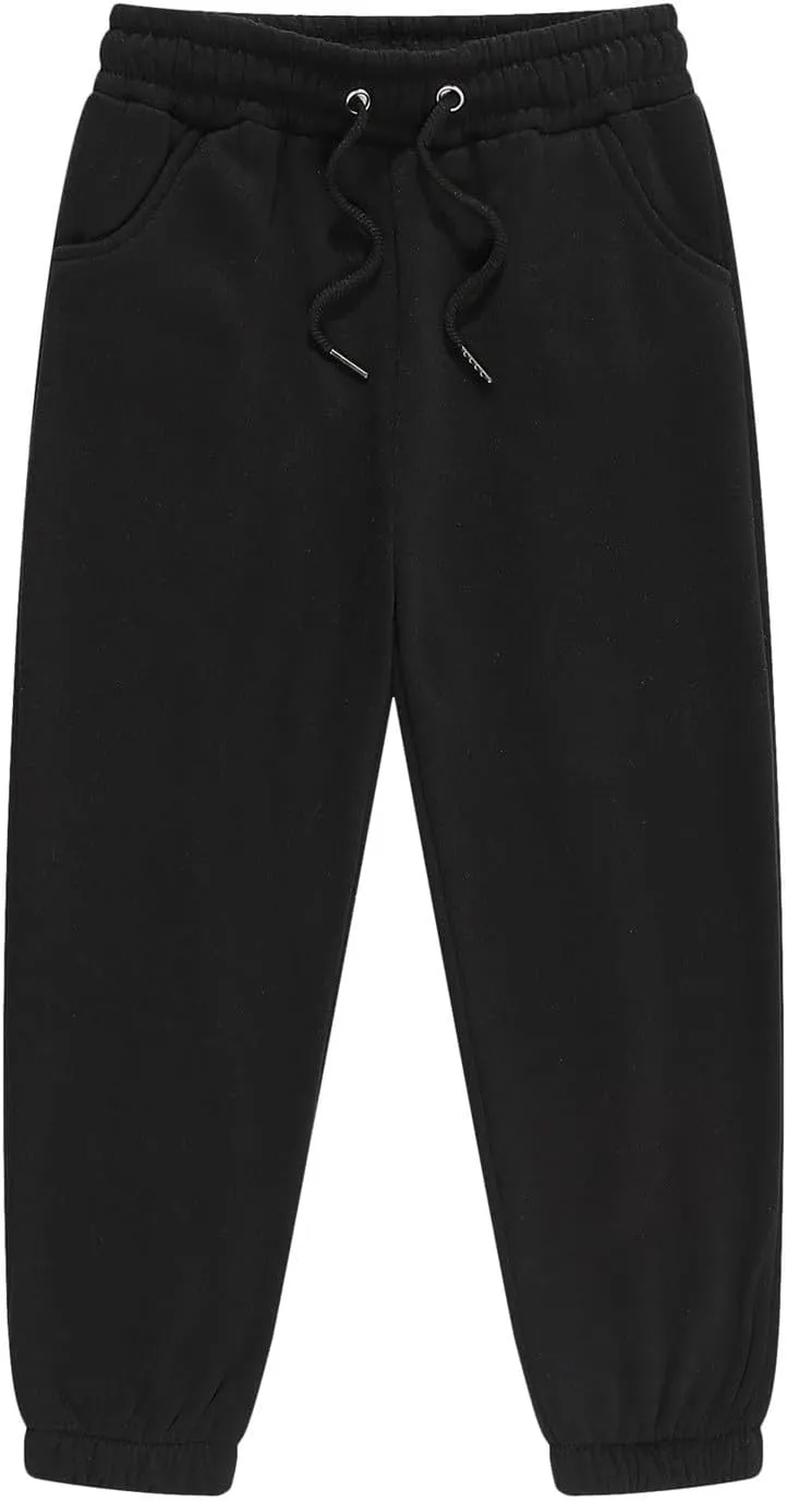 Kids Unisex Plus Size Baggy Sweatpants Elastic Waisted Sport Joggers Plain Cotton Sweatpants Casual Solid Color Pants