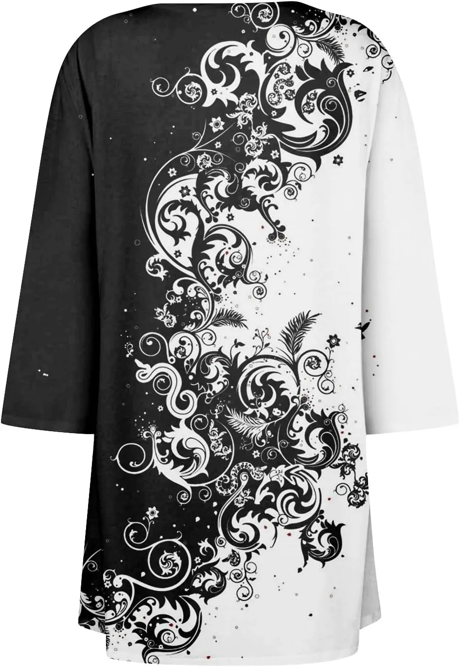 Kimono Cardigan 3/4 Sleeve Cardigan for Women,Plus Size Gradient Open Front Lightweight Summer Cardigan with Pocket