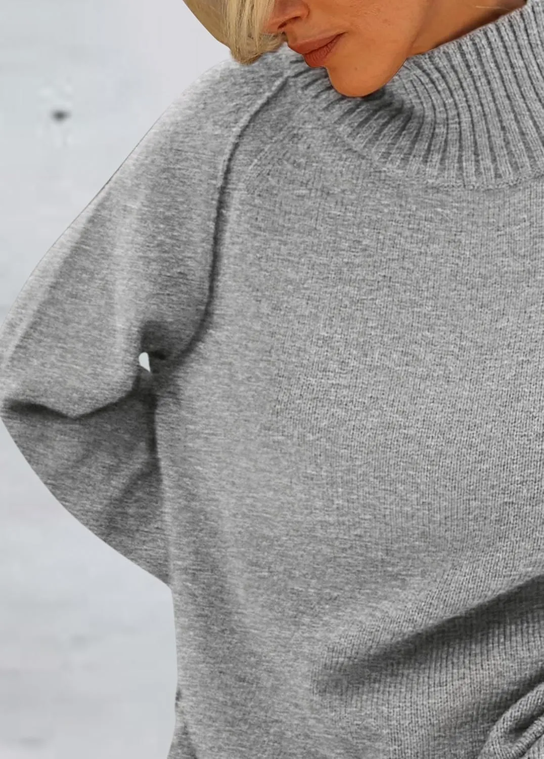 KIRUNDO Womens Fall Sweaters 2025 Trendy Turtleneck Long Sleeve Ribbed Knit Chunky Casual Loose Pullover Sweaters Tops