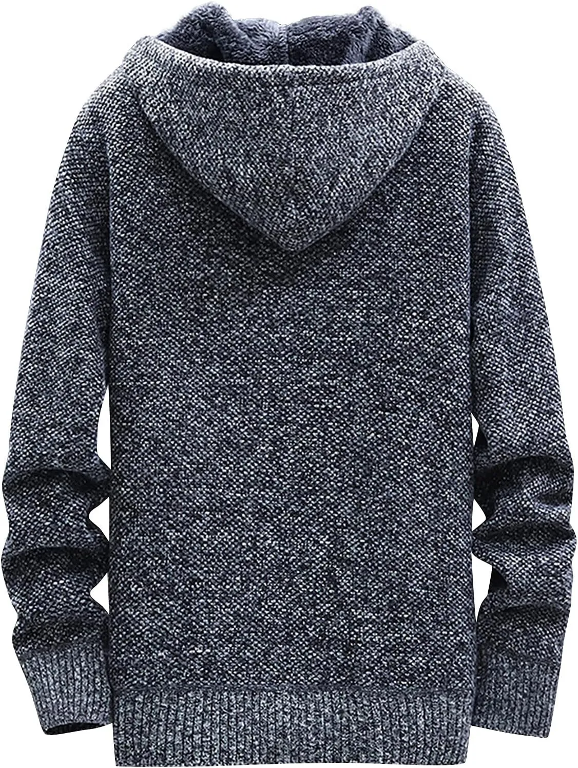 Knit Hoodies For Men Cardigan Sweaters Full Zip Hooded Sweatshirts Fleece Lined Sweater Jackets With Pockets